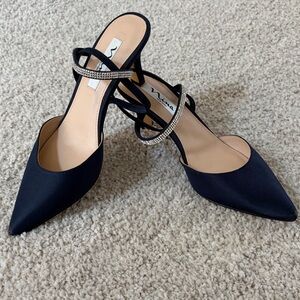 Nina navy heels with Sparkling Strap